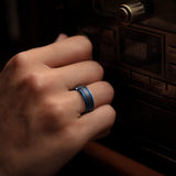 King Will &trade; 8mm Tungsten Rings, Black&Blue Men's Wedding Rings,Anniversary Ring for Men Women