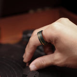 King Will &trade; 8mm Tungsten Rings, Black&Gold Men's Wedding Rings,Anniversary Ring for Men Women