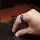 King Will &trade; 8mm Tungsten Rings, Black&Blue Men's Wedding Rings,Anniversary Ring for Men Women