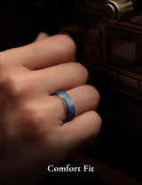 King Will &trade; 8mm Black Blue Stainless Steel Rings, Men's Wedding Rings Domed Ring for Men Women