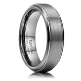 King Will &trade; Gunmetal Tungsten Carbide Wedding Ring for Men - 8mm Matte Brushed Band Rings