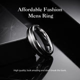 King Will &trade; 6mm Tungsten Rings, Black&Silver Men's Wedding Rings,Anniversary Ring for Men Women