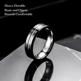 King Will &trade; 6mm Tungsten Rings, Black&Silver Men's Wedding Rings,Anniversary Ring for Men Women