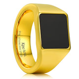 King Will &trade; 8mm Gold Stainless Steel Rings, Men's Wedding Rings Signet Ring for Men Women