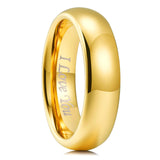 King Will &trade; 6mm "I Love You" Gold Tungsten Rings, Men's Wedding Rings Basic Domed Ring for Men Women