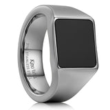 King Will &trade; 8mm Gunmetal Stainless Steel Rings, Men's Wedding Rings Signet Ring for Men Women