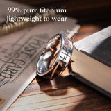 King Will &trade; 8mm Silver Titanium Cross Rings, Men's Wedding Rings Camouflage Inlay Flat Cut Cross Wedding Band for Men Women and Durable