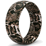 King Will &trade; 7mm Snake Print Silicone Rings,3pcs Men's Wedding Rings, Rubber Ring for Men Women