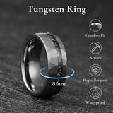 King Will &trade; 8mm Gunmetal Gray Tungsten Rings, Men's Wedding Rings Beveled Edge Ring for Men Women