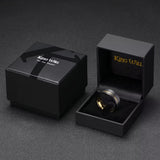 King Will &trade; 8mm Tungsten Rings, Black&Gold Men's Wedding Rings,Anniversary Ring for Men Women