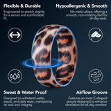 King Will &trade; 7mm Leopard Print Silicone Rings, Men's Wedding Rings, Rubber Ring for Men Women