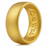 King Will &trade; Silicone Wedding Band for Men Women- 1.8mm Ultra Thin Ring with Golden Brown Shimmer | Comfort Grip Inner Design | Hypoallergenic Rubber Wedding Ring for Gym, Work, Travel