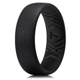 King Will &trade; Silicone Wedding Band for Men Women- 1.8mm Ultra Thin Ring Black Metallic Shimmer | Comfort Grip Inner Design | Hypoallergenic Rubber Ring