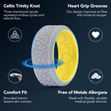 King Will &trade; Silicone Wedding Rings For Men, 5 Pack Rubber Wedding Bands with Celtic Knot Pattern, 8mm Wide 2.2mm Thick