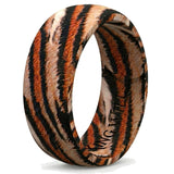 King Will &trade; 7mm Tiger Print Silicone Rings, Men's Wedding Rings, Rubber Ring for Men Women