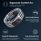 King Will &trade; 7mm Black&White Silicone Rings, Men's Wedding Rings, Rubber Ring for Men Women