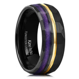 King Will &trade; 8mm Black Tungsten Rings, Hammered Men's Wedding Rings Domed Ring for Men Women