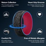 King Will &trade; Silicone Rings For Men -Black&Red Rubber Wedding Bands with Unique Mountain Peak Design, 8mm Wide 2.2mm Thick, Engagement Rings
