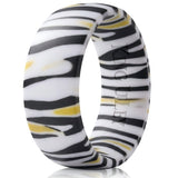King Will &trade; 7mm Zebra Print Silicone Rings, Men's Wedding Rings, Rubber Ring for Men Women