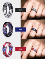 King Will &trade; 7mm Black&White Silicone Rings,3pcs Men's Wedding Rings, Rubber Ring for Men Women