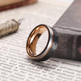 King Will &trade; 8mm Tungsten Rings, Black&Rose Gold Men's Wedding Rings,Anniversary Ring for Men Women
