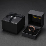 King Will &trade; 8mm Brown Tungsten Rings, Groove Men's Wedding Rings Beveled Edge Ring for Men Women