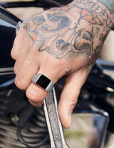 King Will &trade; 8mm Gunmetal Stainless Steel Rings, Men's Wedding Rings Signet Ring for Men Women