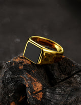 King Will &trade; 8mm Gold Stainless Steel Rings, Men's Wedding Rings Signet Ring for Men Women