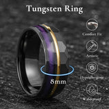 King Will &trade; 8mm Black Tungsten Rings, Hammered Men's Wedding Rings Domed Ring for Men Women