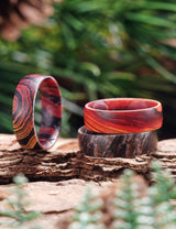 King Will &trade; 7mm Wood Silicone Rings, Men's Wedding Rings,3pcs Rubber Ring for Couple