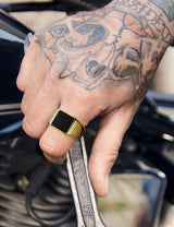 King Will &trade; 8mm Gold Stainless Steel Rings, Men's Wedding Rings Signet Ring for Men Women