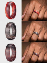 King Will &trade; 7mm Wood Silicone Rings, Men's Wedding Rings,3pcs Rubber Ring for Men Women