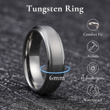 King Will &trade; Gunmetal Tungsten Carbide Wedding Ring for Men - 8mm Matte Brushed Band Rings