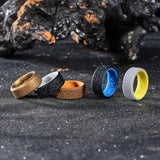 King Will &trade; Silicone Wedding Rings For Men, 5 Pack Rubber Wedding Bands with Celtic Knot Pattern, 8mm Wide 2.2mm Thick