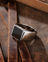 King Will &trade; 8mm Gunmetal Stainless Steel Rings, Men's Wedding Rings Signet Ring for Men Women