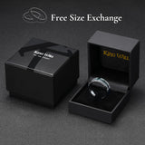 King Will &trade; 8mm Silver Tungsten Rings, Men's Wedding Rings Blue-green Quicksand Inlay Beveled Edge Ring for Men Women