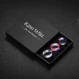 King Will &trade; 7mm Black&White Silicone Rings,3pcs Men's Wedding Rings, Rubber Ring for Men Women