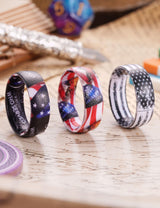 King Will &trade; 7mm Black&White Silicone Rings,3pcs Men's Wedding Rings, Rubber Ring for Men Women