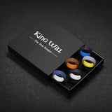King Will &trade; Silicone Wedding Rings For Men, 5 Pack Rubber Wedding Bands with Celtic Knot Pattern, 8mm Wide 2.2mm Thick