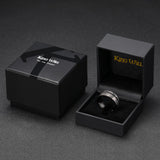 King Will &trade; 8mm Gunmetal Gray Tungsten Rings, Men's Wedding Rings Beveled Edge Ring for Men Women