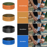 King Will &trade; 8mm Silicone Rings for Men Women Rubber Wedding Bands-4Pack-Black&Black, Black&Blue, Brown&Coffee, Green&Orange