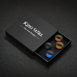 King Will &trade; 8mm Silicone Rings for Men Women Rubber Wedding Bands-4Pack-Black&Black, Black&Blue, Brown&Coffee, Green&Orange