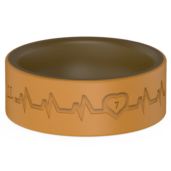 King Will &trade; 8mm Silicone Rings for Men Women Rubber Wedding Bands-Brown&Coffee