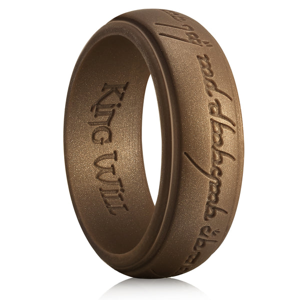 King Will &trade; 8mm Silicone One Ring for Men-Bronze Lord Rings Magic Power Rings