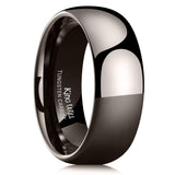King Will 8mm Tungsten Carbide Wedding Band for Men Women Classic Promise Engagement Rings for Couples Domed Style High Polish Finished Comfort Fit, Gunmetal