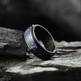 King Will 316L Stainless Steel Spinner Fidget Ring for Mens- 8mm Fidget Stress Relieving Anxiety Ring with Black Celtic Dragon Purple Carbon Fiber Inlay, Comfor Fit Wedding Band Ring
