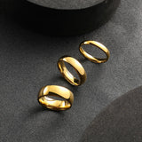 King Will 4mm Gold Plated High Polished Comfort Fit Domed Tungsten Carbide Ring Wedding Band