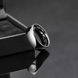 King Will 8mm Tungsten Carbide Wedding Band for Men Women Classic Promise Engagement Rings for Couples Domed Style High Polish Finished Comfort Fit, Gunmetal