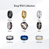 King Will Tungsten Carbide Rings For Men Wedding Band Rings -Customization Promise Engagement Ring Comfort Fit Size 5-15