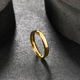 King Will 4mm Gold Plated High Polished Comfort Fit Domed Tungsten Carbide Ring Wedding Band